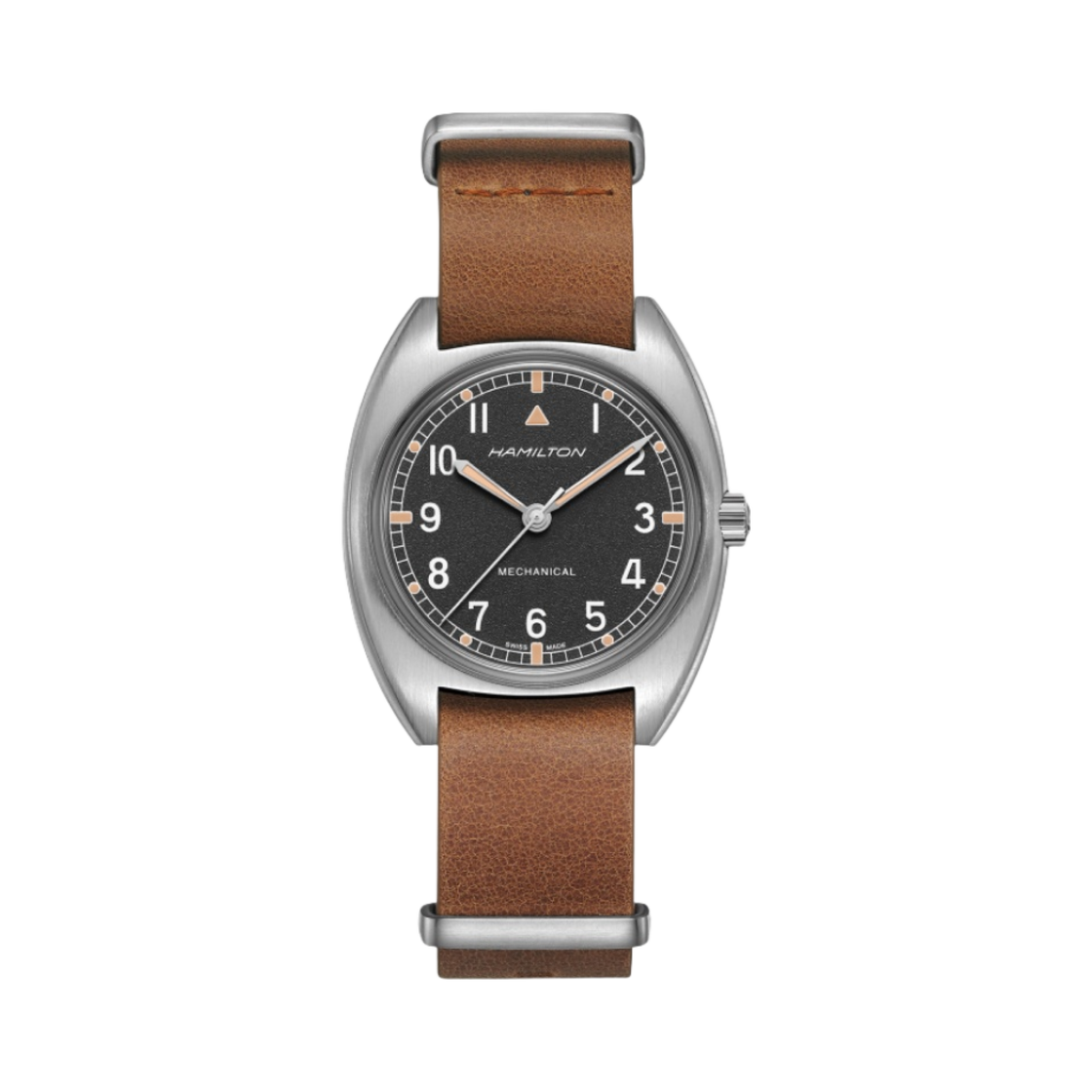 해밀턴 카키 에비에이션 파일럿 파이오니어 메카니컬 36mm 스테인리스 스틸 카우 레더 블랙(Hamilton Khaki Aviation Pilot Pioneer Mechanical 36mm Stainless Steel Cow Leather Black) - 1