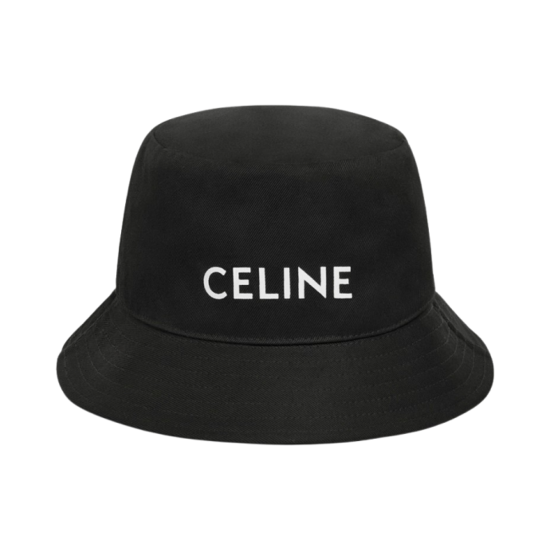 셀린느 코튼 개버딘 자수 버킷햇 울트라 블랙(Celine Embroidered Bucket Hat in Cotton Gabardine Ultra Black)