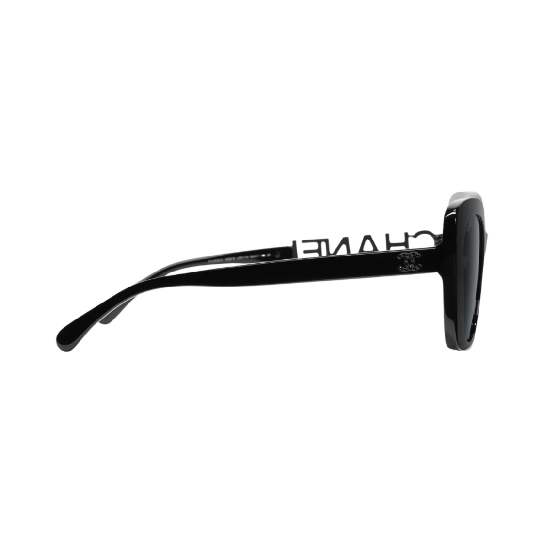 샤넬 스퀘어 선글라스 아세테이트 스트라스 & 블랙 프레임 그레이 렌즈 인터내셔널 핏(Chanel Square Sunglasses Acetate Strass & Black Frame Grey Lenses International Fit) - 3