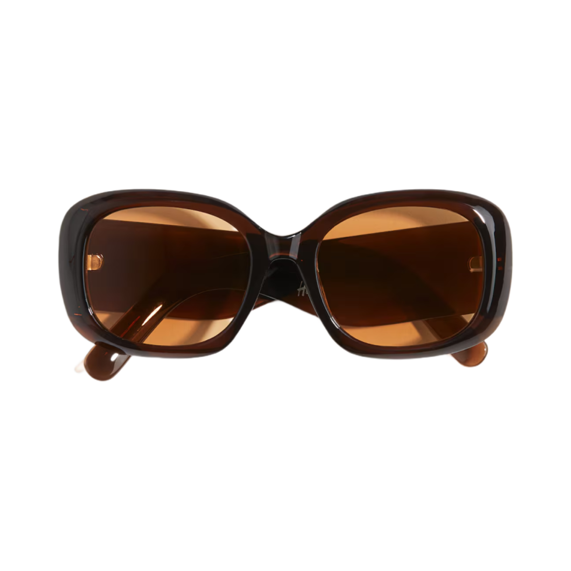 1281249002 H&M Square Sunglasses Dark Brown Orange
