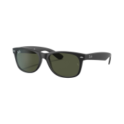Ray-Ban New Wayfarer Classic Matte Black Frame Green Classic G-15 Lenses Low Bridge Fit
