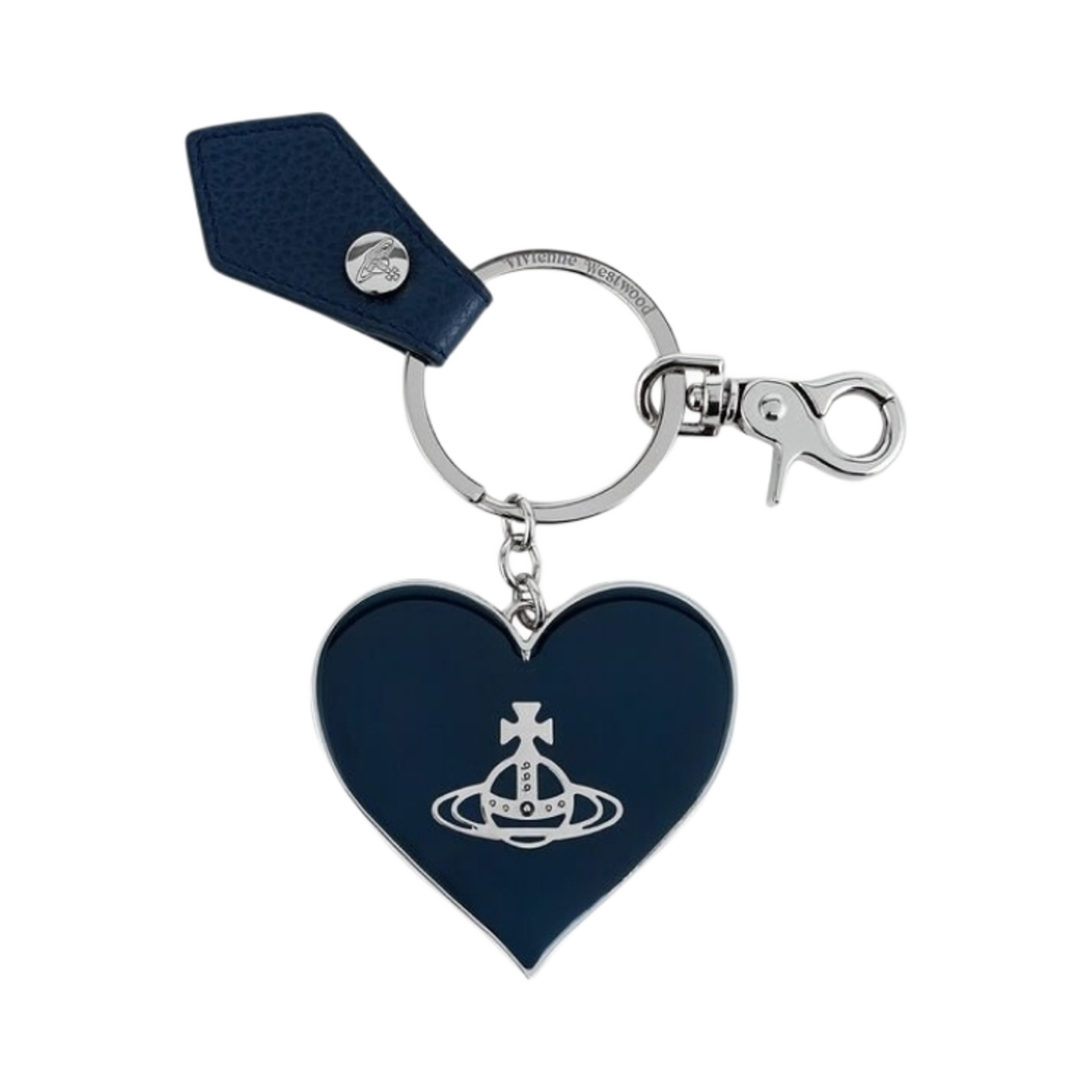 비비안 웨스트우드 조르단 미러 하트 오브 키링 네이비