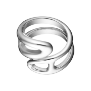 (W) Hermes Small Chaine D'Ancre Twist Ring Sterling Silver