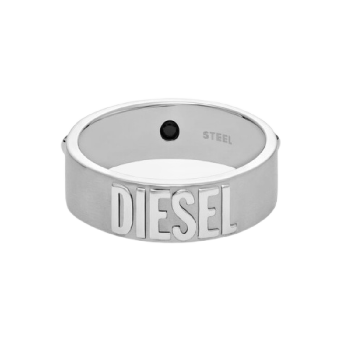디젤 Dx1449 스테인리스 스틸 밴드 링 실버