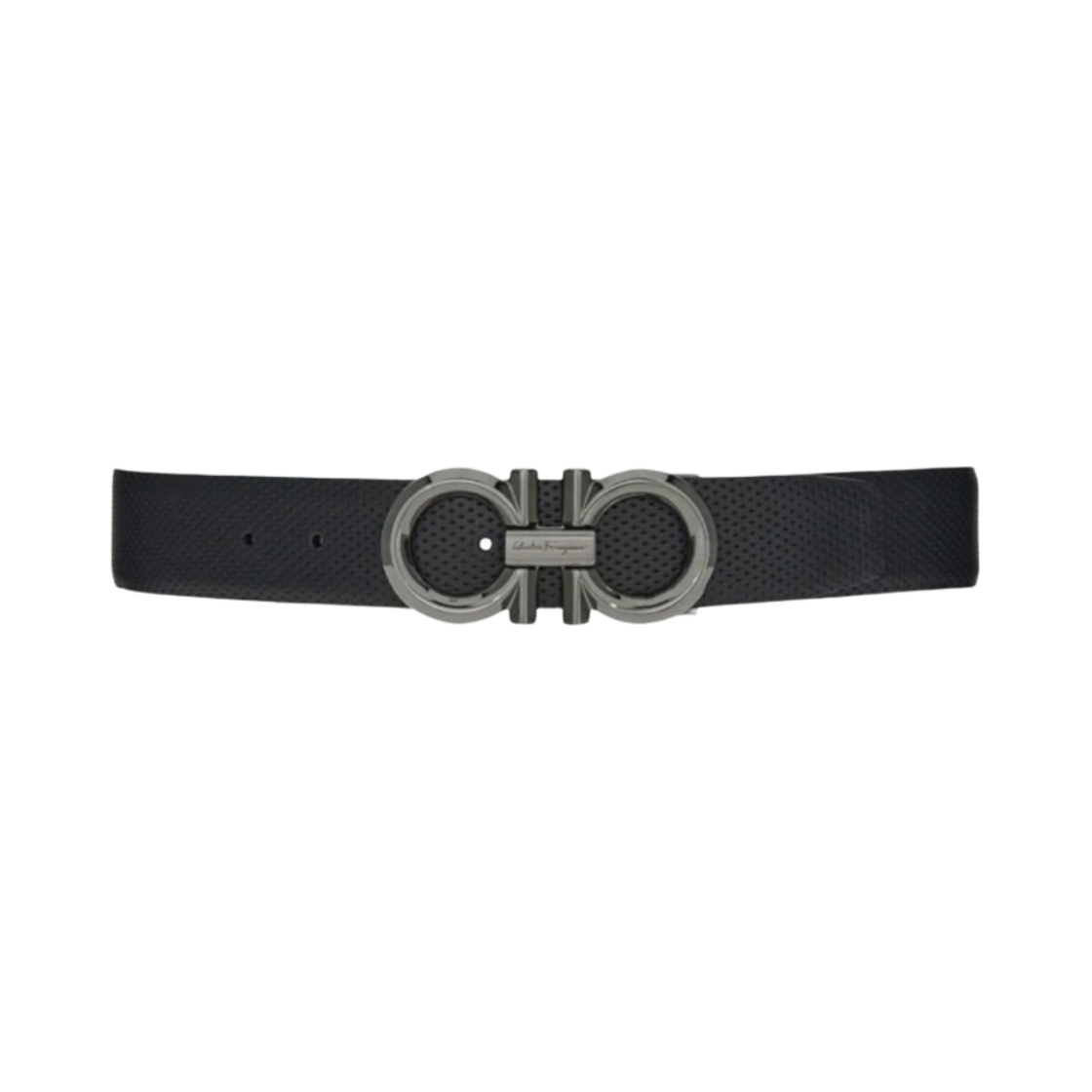 페라가모 리버시블 어드저스터블 간치니 벨트 블랙 네이비 블루(Ferragamo Reversible and Adjustable Gancini Belt Black Navy Blue) - 1