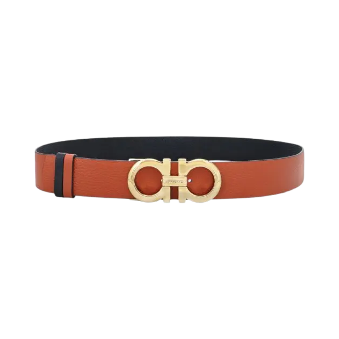 23A564-771016 Ferragamo Reversible Adjustable Gancini Belt Terracotta