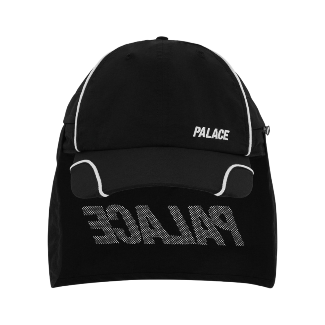 팔라스 폰트 집 쉘 넥 세이버 6-패널 블랙 - 23SS(Palace Font Zip Shell Neck Saver 6-Panel Black - 23SS)