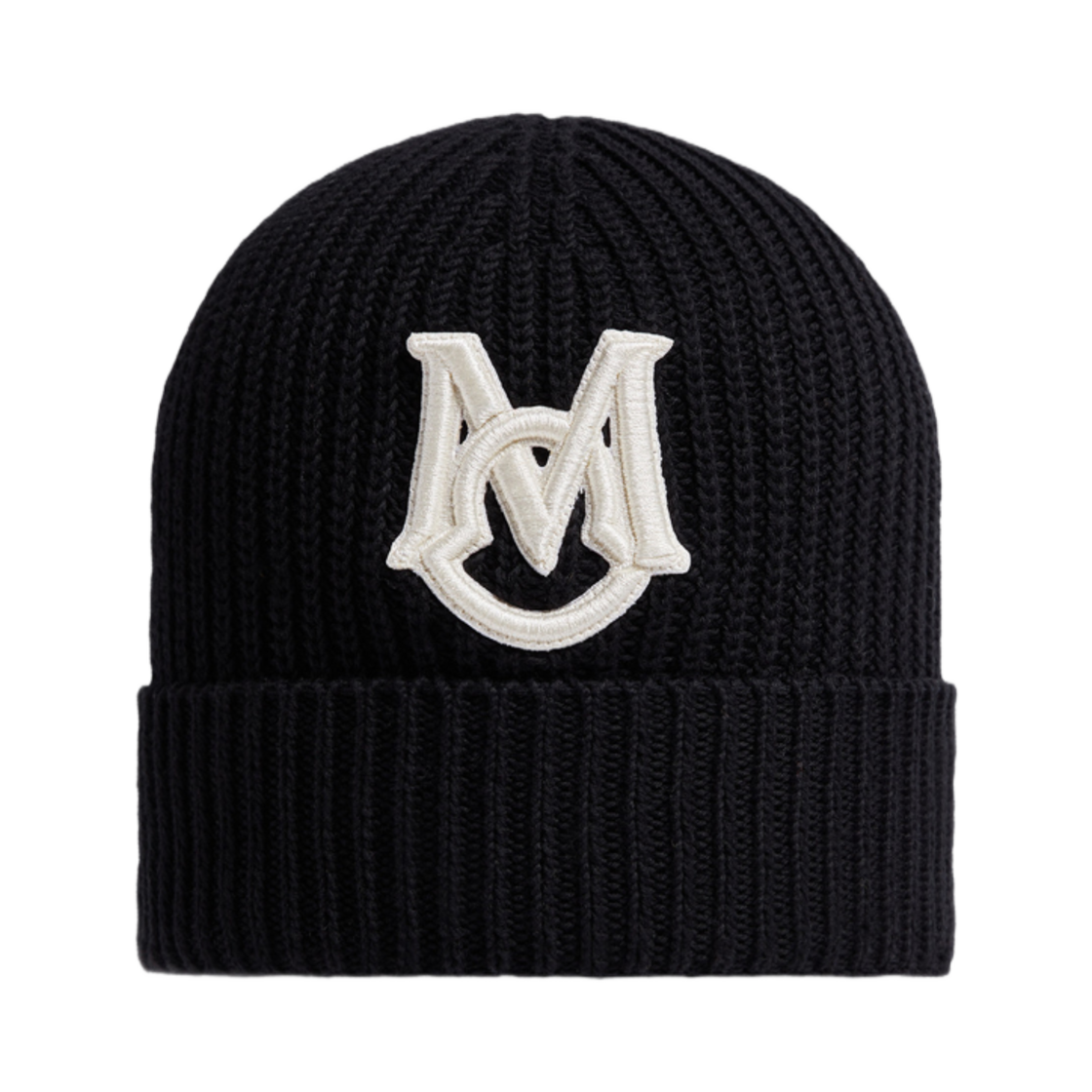 몽클레르 자수 모노그램 코튼 비니 블랙 - 24FW