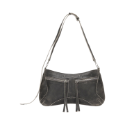 Matin Kim Zipper Leather Square Bag Brown