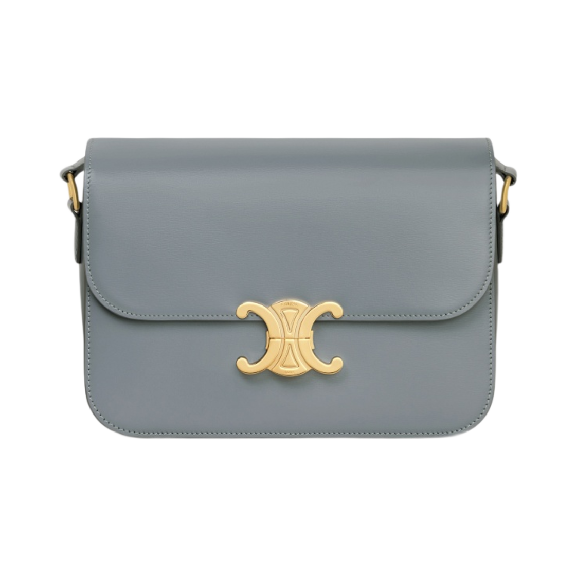 187363BF4-07LG Celine Classique Triomphe Bag in Shiny Calfskin Blue Grey