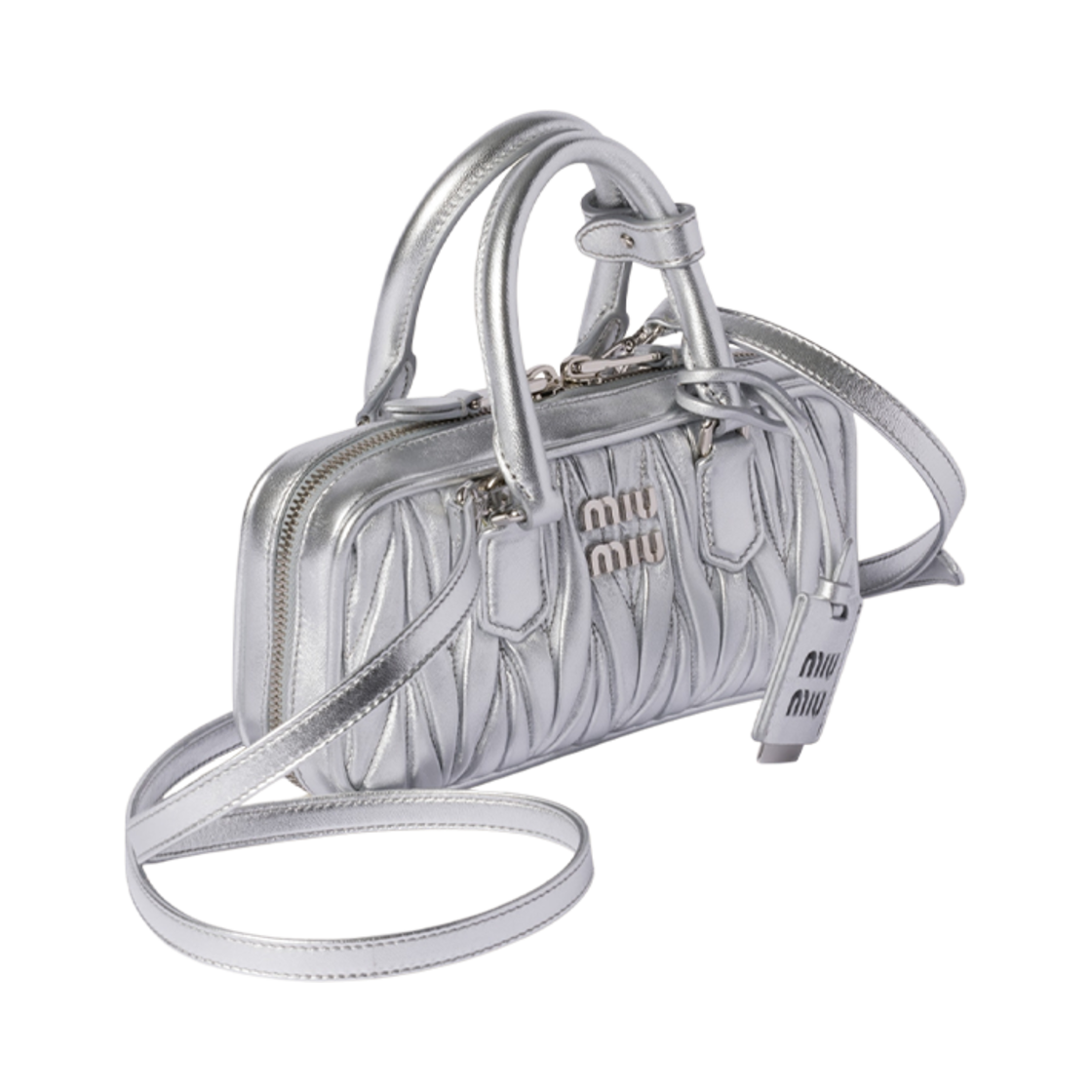미우미우 아르카디 마테라쎄 나파 레더 미니백 실버(Miu Miu Arcadie Matelasse Nappa Leather Mini-Bag Silver) - 2