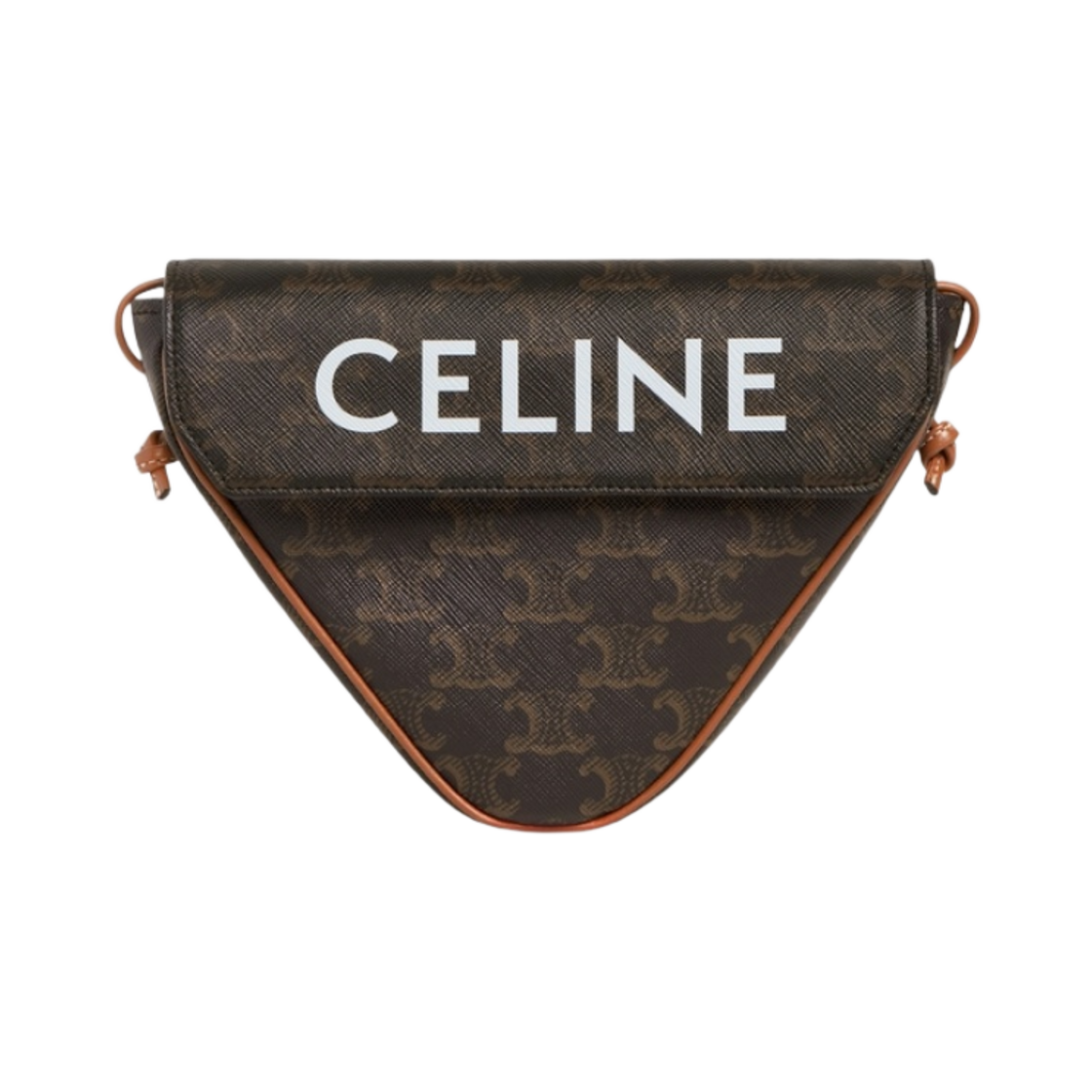 195902BZK-04LI Celine Triangle Bag in Triomphe Canvas with Celine Print Tan - 대표 이미지 #1