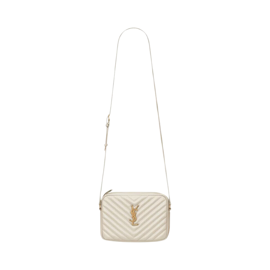 761554-DV707-9207 Saint Laurent Lou Camera Bag In Quilted Leather Blanc Vintage