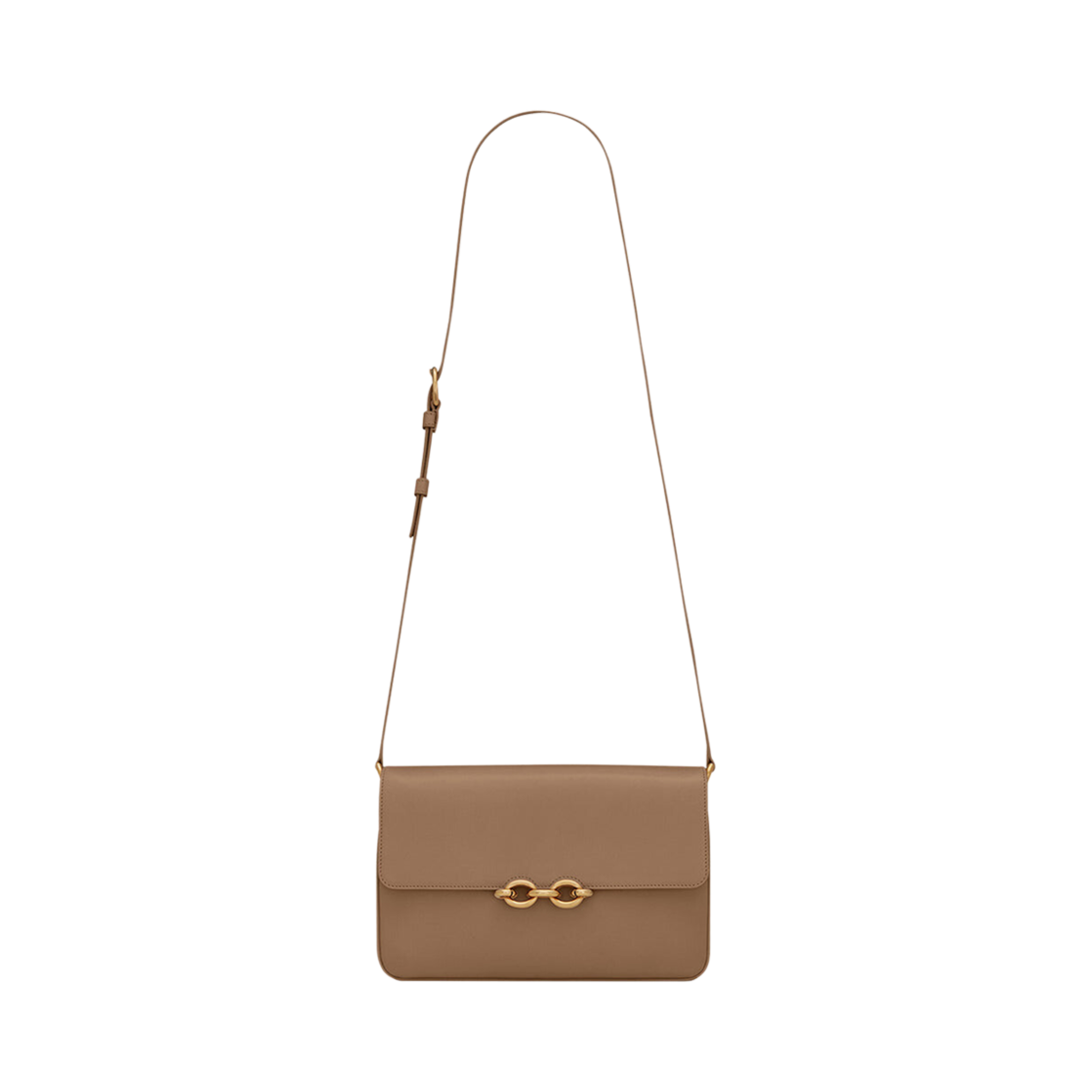 649795-2R20W-2346 Saint Laurent Le Maillon Satchel Bag in Smooth Leather Taupe