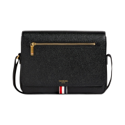 Thom Browne Tonal Strap Leather Reporter Bag Black