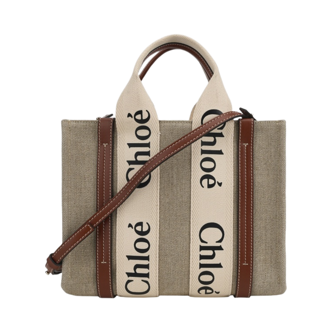 끌로에 우디 스몰 토트백 화이트 브라운(Chloe Woody Small Tote Bag White Brown)