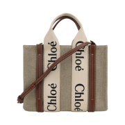 Chloe Woody Small Tote Bag White Brown