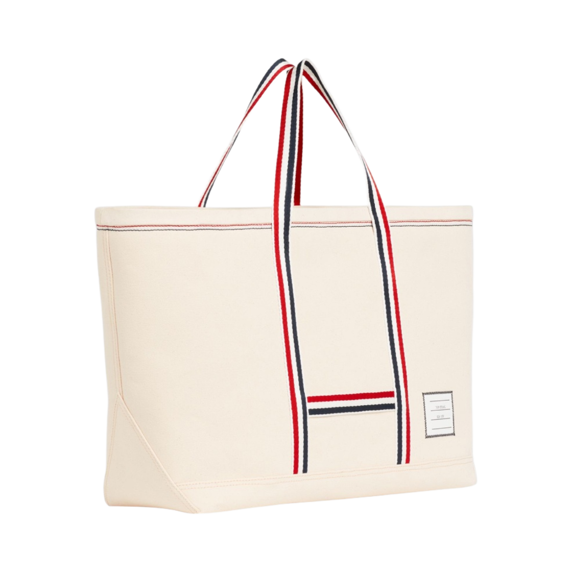 톰브라운 더블 페이스 코튼 캔버스 미디움 툴 토트백 오프 화이트(Thom Browne Double Face Cotton Canvas Medium Tool Tote Bag Off White) - 2
