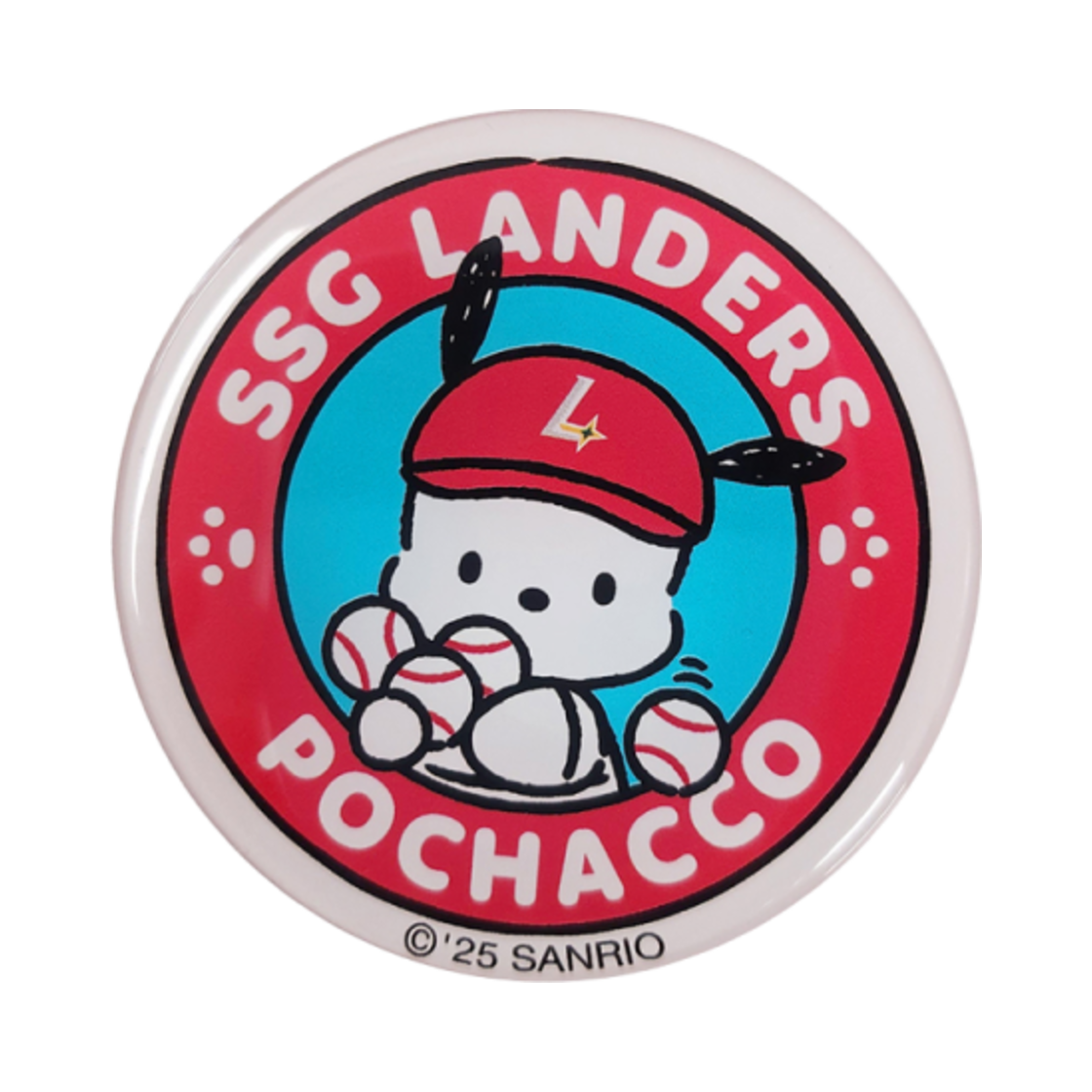 SSG 랜더스 x 포차코 마그네틱 원형 아크릴 톡 멀티(SSG Landers x Pochacco Magnetic Round Acrylic Tok Multi)