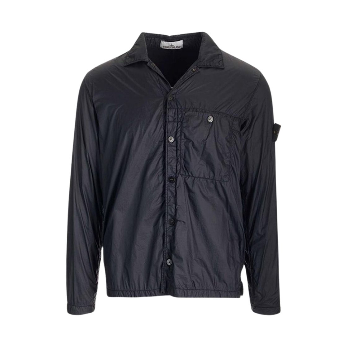 스톤 아일랜드 11025 가먼트 다이드 마이크로 얀 프리마로프트 TC 오버셔츠 블랙 - 23SS