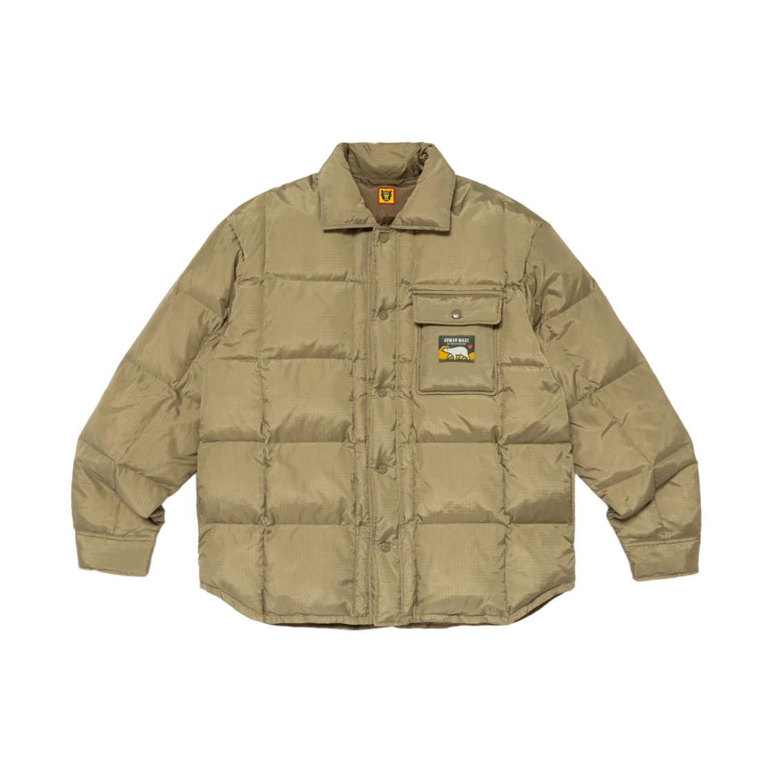 휴먼 메이드 다운 셔츠 자켓 올리브 드랩