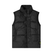 Stone Island G0123 Garment Dyed Crinkle Reps Nylon Down Vest Black - 20FW