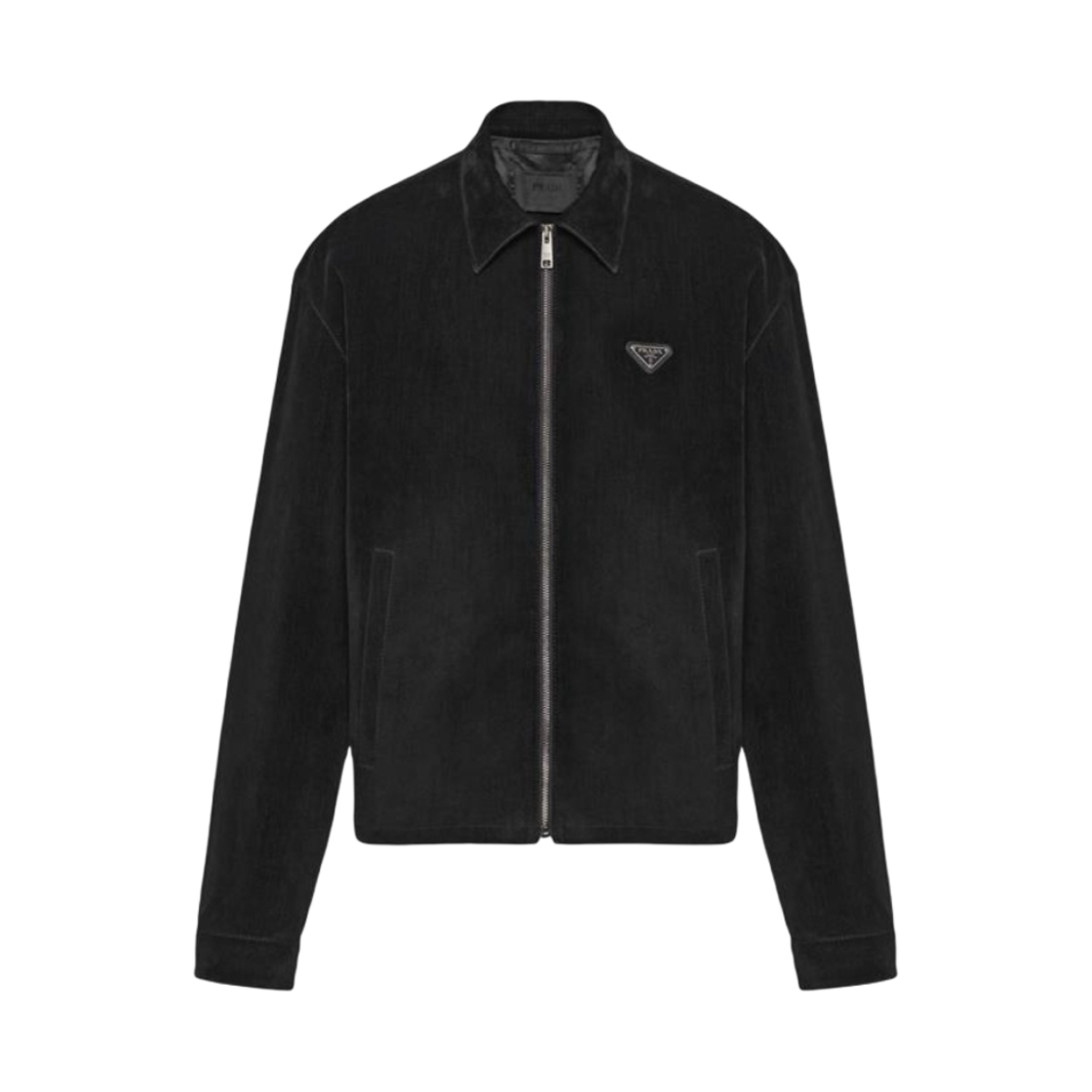 프라다 벨벳 데님 블루종 자켓 블랙(Prada Velvet Denim Blouson Jacket Black)