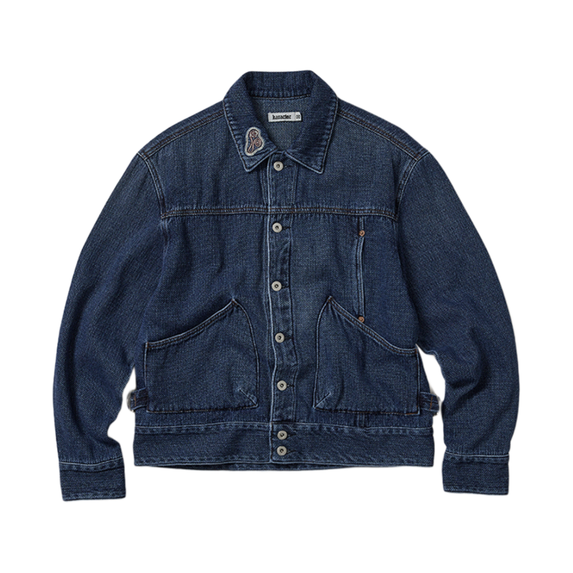 KAT9182 Karactor Sphinx Denim Short Trucker Jacket Canvas Indigo