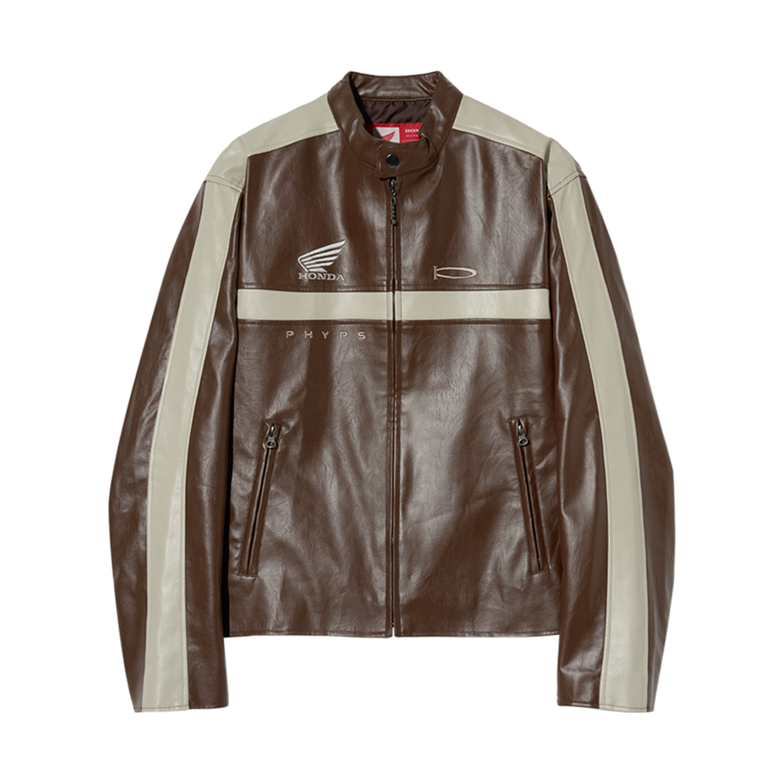 HEF1JK303ABR Honda Motorcycle Synthetic Leather Jacket Brown - 대표 이미지 #1
