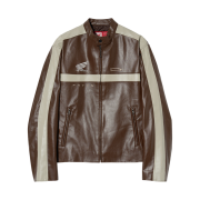 Honda Motorcycle Synthetic Leather Jacket Brown