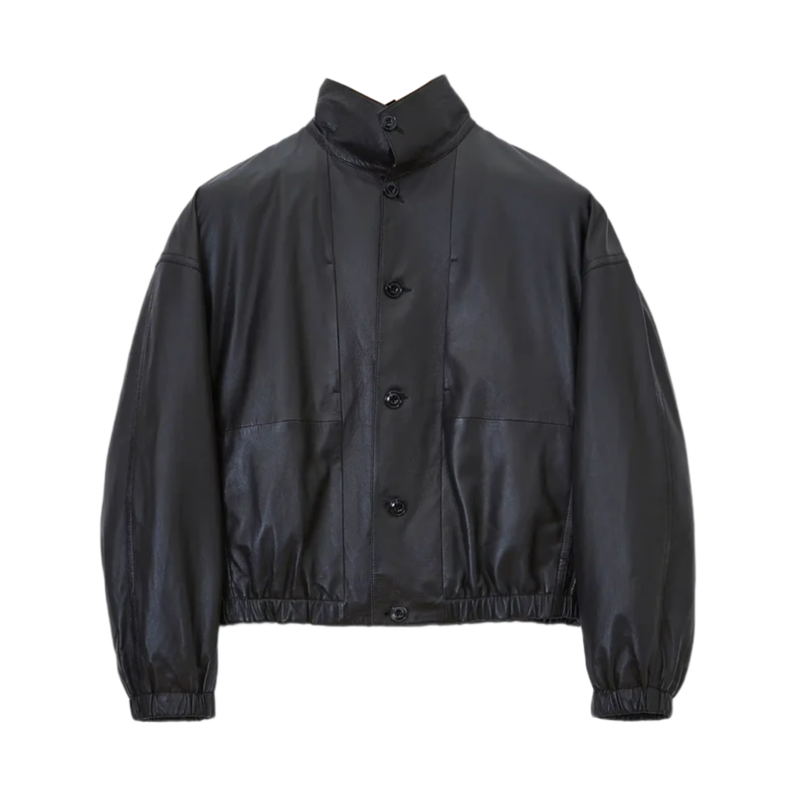 (W) 르메르 스탠드 칼라 레더 블루종 다크 에스프레소((W) Lemaire Stand Collar Leather Blouson Dark Espresso) - 1