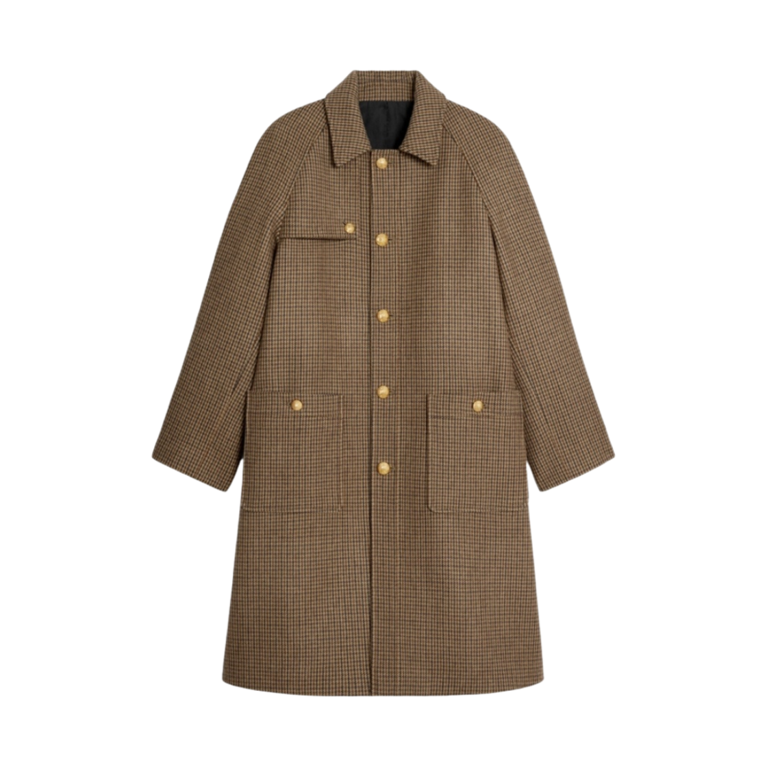 トレンチコート CELINE | MAC COAT IN HOUNDSTOOTH WOOL 2M12B752N.03CI Victoire mac in Prince of Wales wool - BEIGE/SAUGE/MARRON