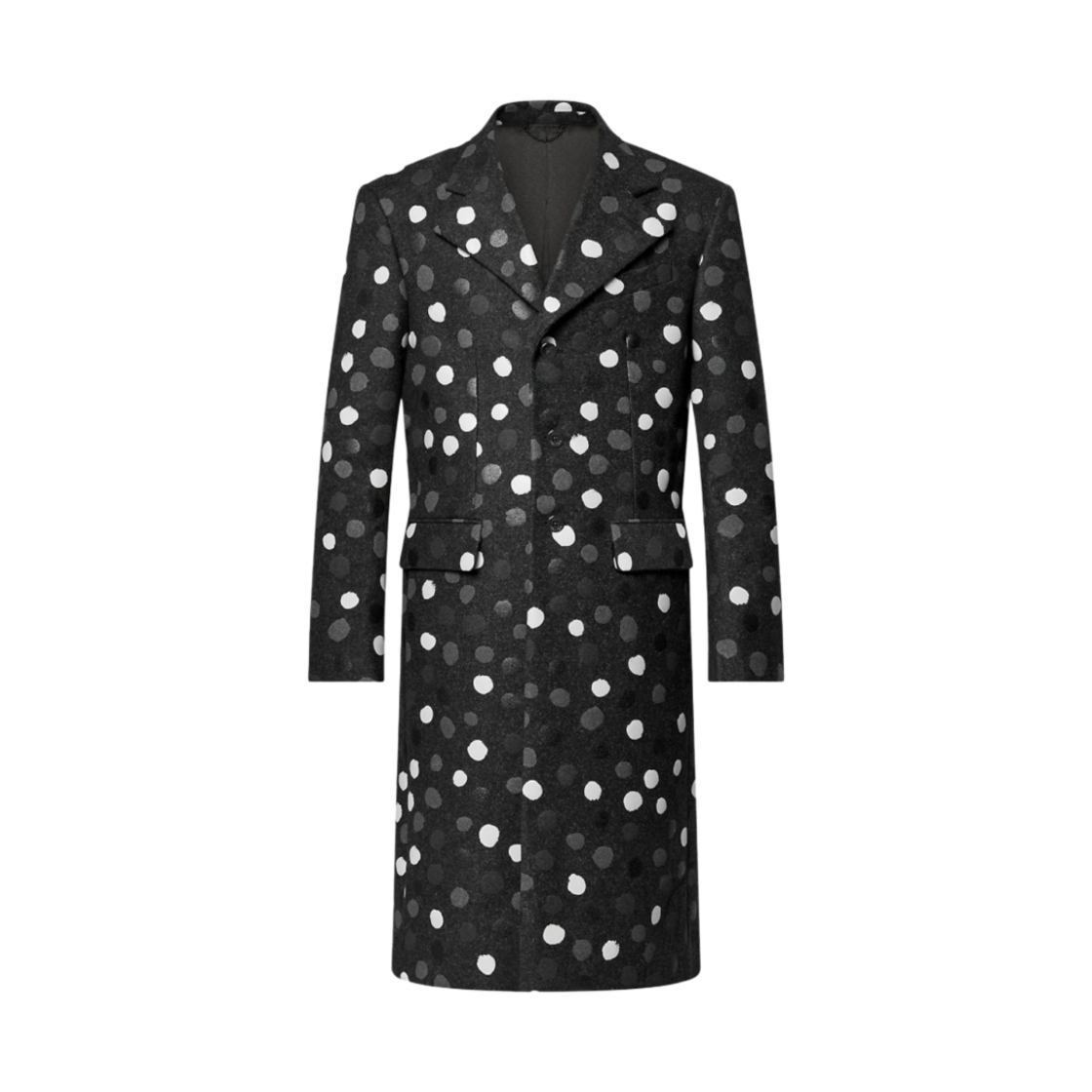 루이비통 x 야요이 쿠사마 페인티드 닷 프린티드 코트 씨 라이언 그레이