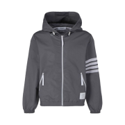 Thom Browne Ripstop Mesh 4-Bar Hooded Jacket Medium Grey
