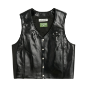 Our Legacy x Denim Tears x Tupac Leather Vest Black