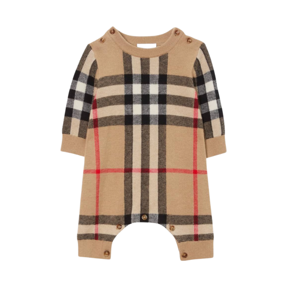 (유아) 버버리 빈티지 체크 점프수트 아카이브 베이지((Baby) Burberry Vintage Check Jumpsuit Archive Beige) - 1