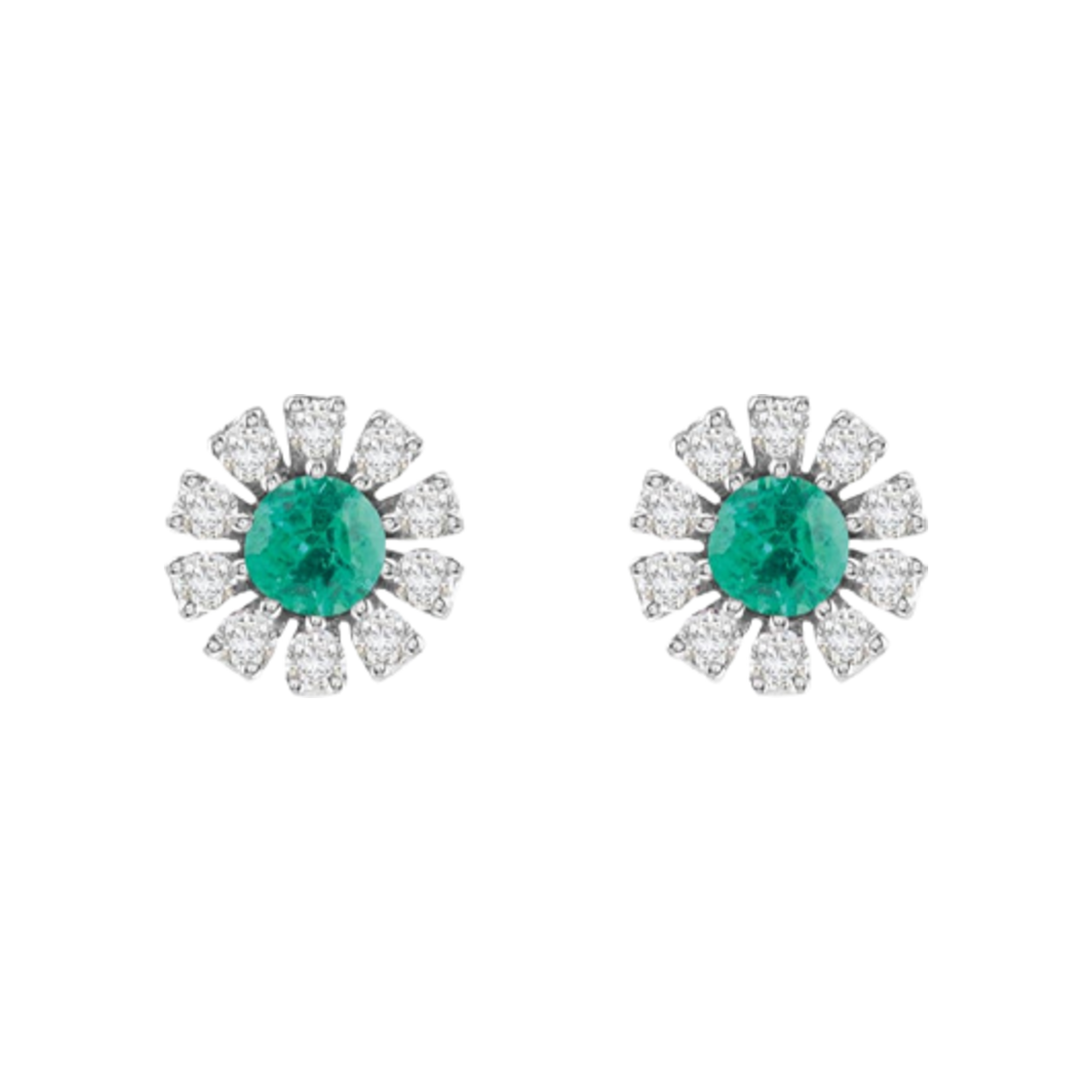 다미아니 마르게리타 다이아몬드 에메랄드 이어링 화이트 골드(Damiani Margherita Diamonds Emerald Earrings White Gold)