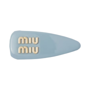 (W) Miu Miu Patent Leather Hair Clip Astral Blue