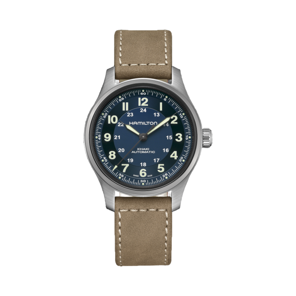해밀턴 카키 필드 티타늄 오토 42mm 소가죽 블루(Hamilton Khaki Field Titanum Auto 42mm Cow Leather Blue) - 1