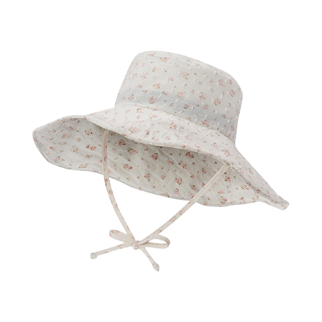 올인컴플리트 플로럴 스트랩 와이드 버킷햇 핑크 플라워