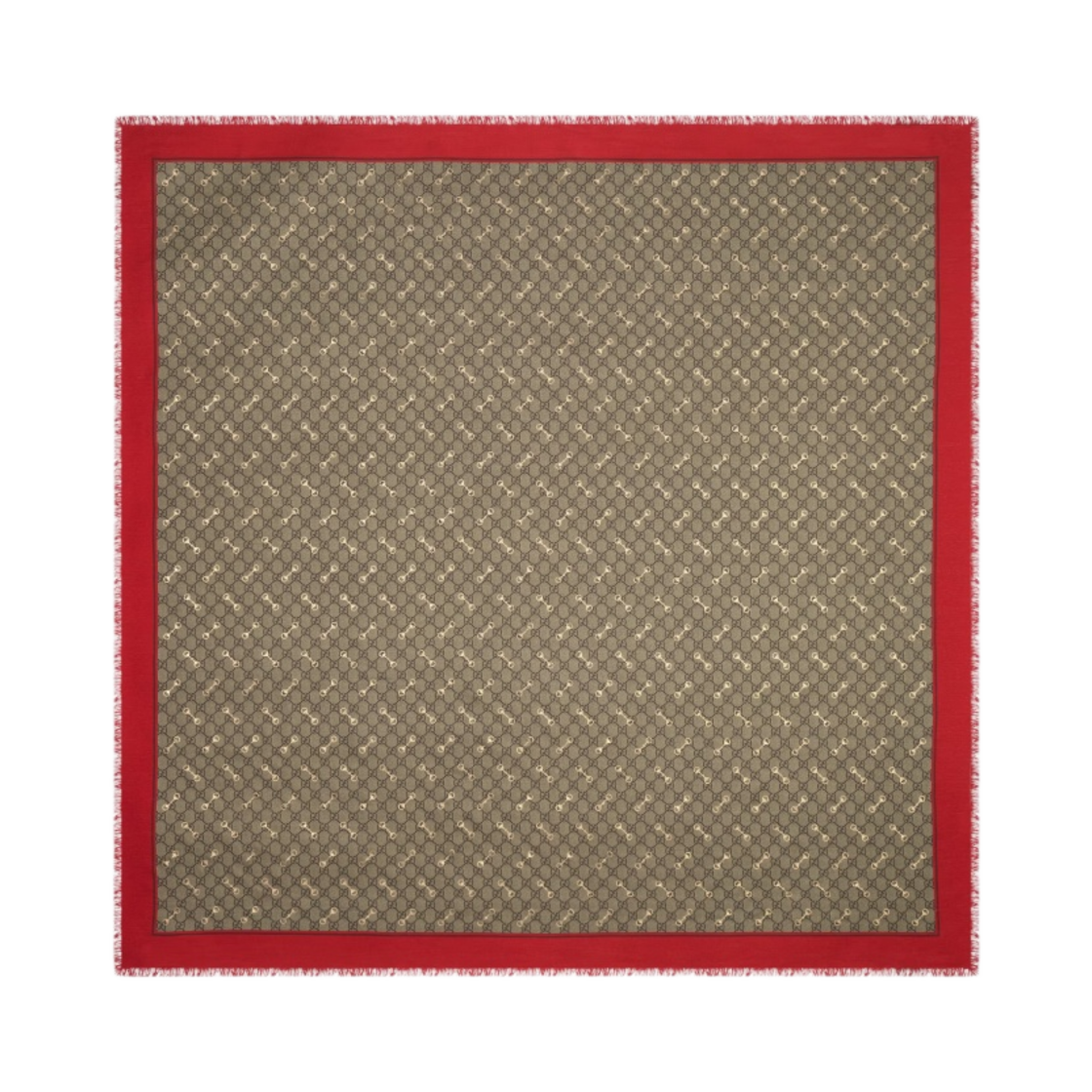 (W) 구찌 GG 프린트 홀스빗 모달 숄 베이지 에보니((W) Gucci GG Print with Horsebits Modal Shawl Beige Ebony) - 1