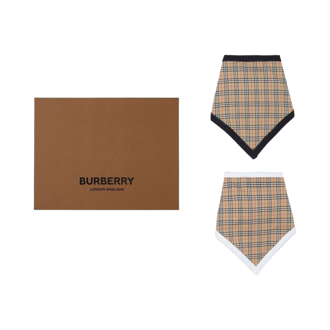 (키즈) 버버리 체크 프린트 캠린 세트 아카이브 베이지 블랙 화이트((Kids) Burberry Check Print Camryn Set Archive Beige Black White) - 1