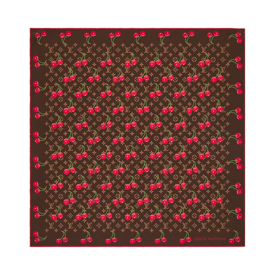 (W) 루이비통 x 무라카미 타카시 모노그램 세리즈 스퀘어 90 브라운((W) Louis Vuitton x Murakami Takashi Monogram Cerise Square 90 Brown)