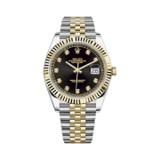 Rolex Datejust 41mm 126333 Bright Black Diamond-Set Jubilee