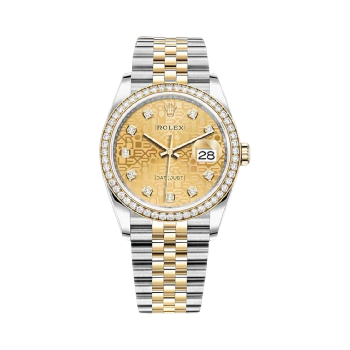126283RBR Rolex Datejust 36mm 126283RBR Jubilee Motif Champagne Diamond-Set Jubilee