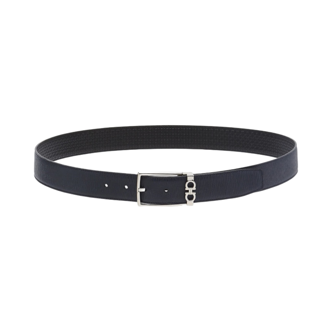 페라가모 리버시블 어드저스터블 간치니 벨트 딥 오션 블랙(Ferragamo Reversible and Adjustable Gancini Belt Deep Ocean Black) - 2