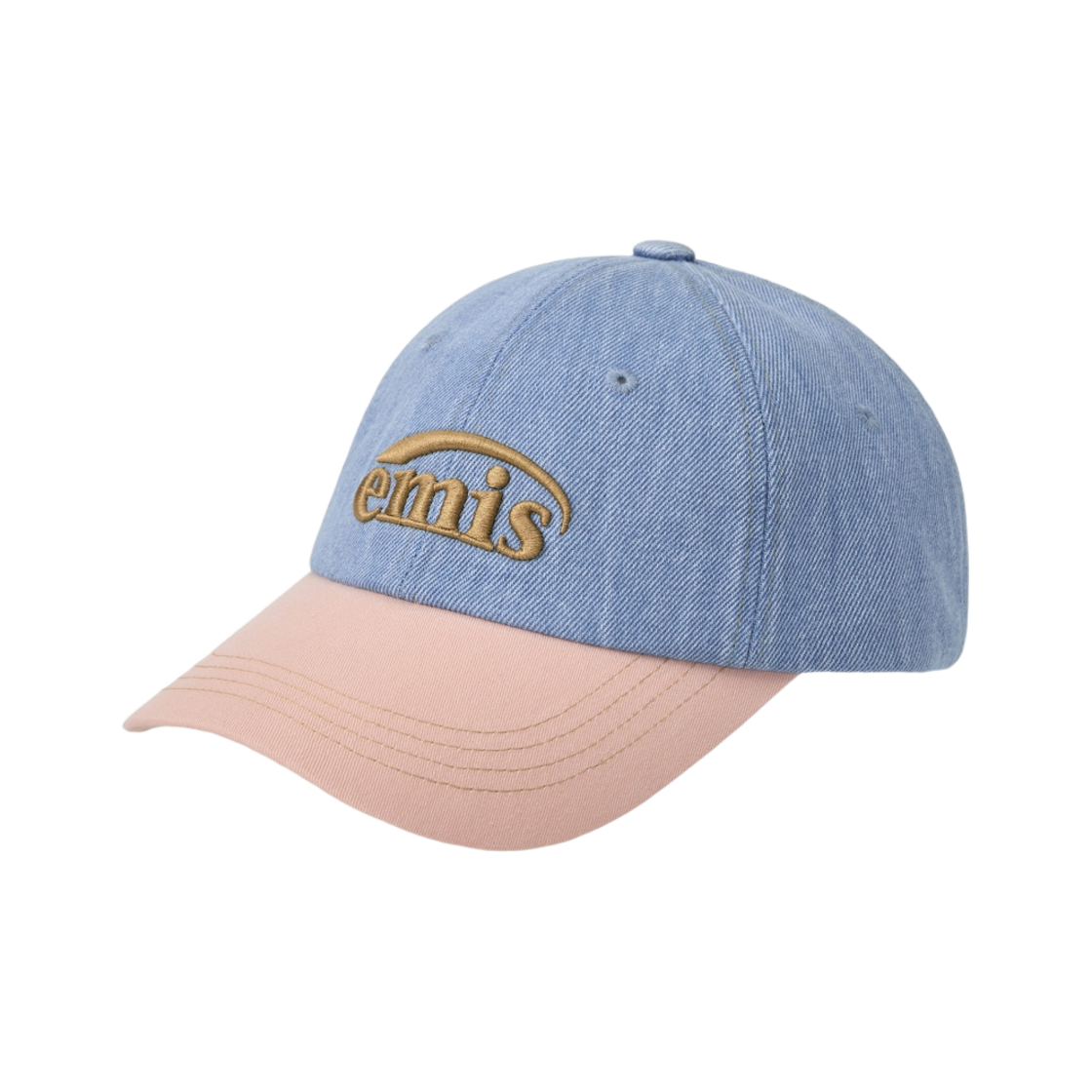 이미스 워시드 데님 볼캡 라이트 블루 데님 핑크(Emis Washed Denim Ball Cap Light Blue Denim Pink)