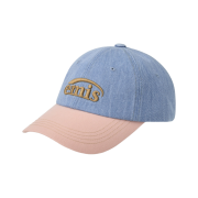 Emis Washed Denim Ball Cap Light Blue Denim Pink