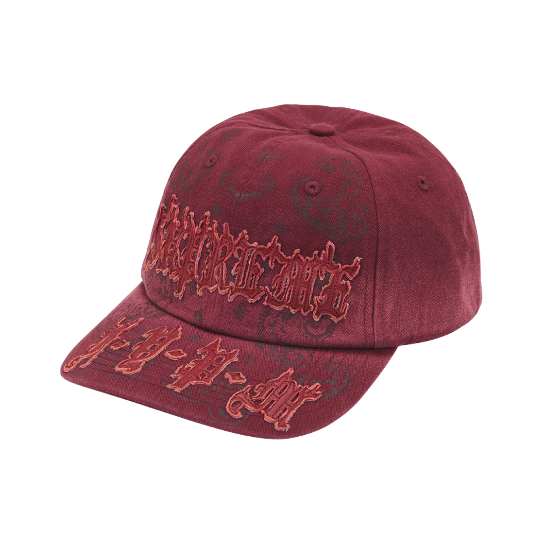 - Supreme Leather Applique 6-Panel Maroon - 25SS