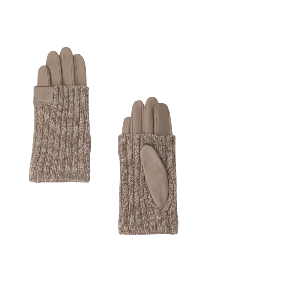 (W) 비비안 웨스트우드 롱 립 니트 커프 글러브 그레이지((W) Vivienne Westwood Long Rib Knit Cuff Gloves Greige) - 1